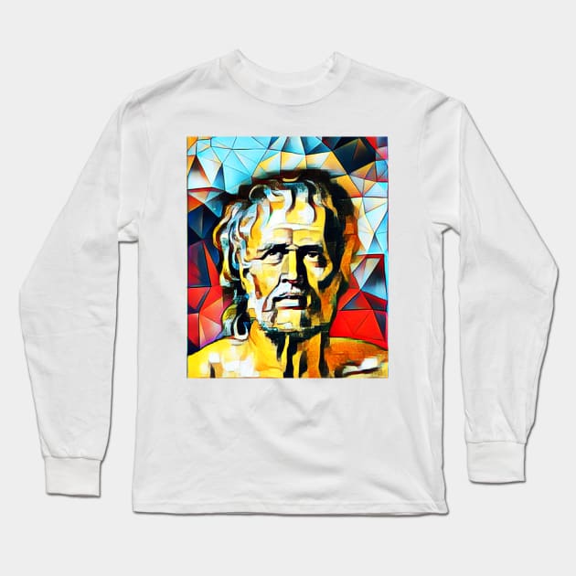 Lucius Annaeus Seneca Abstract Portrait | Lucius Annaeus Seneca Artwork 2 Long Sleeve T-Shirt by JustLit